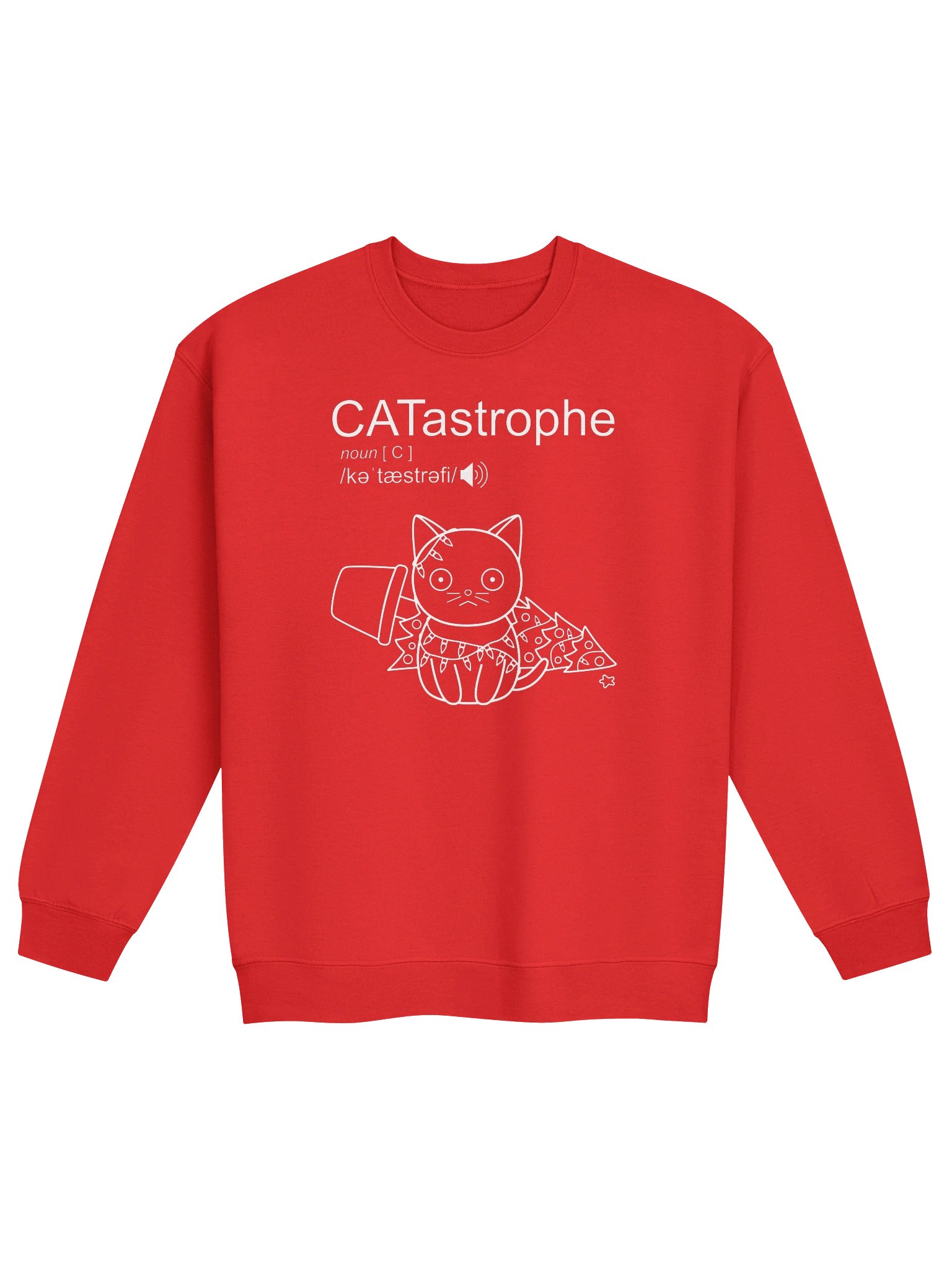 CATastrophe (Cat with Christmas Tree) - Unisex Adult Sweatshirt product image (1)