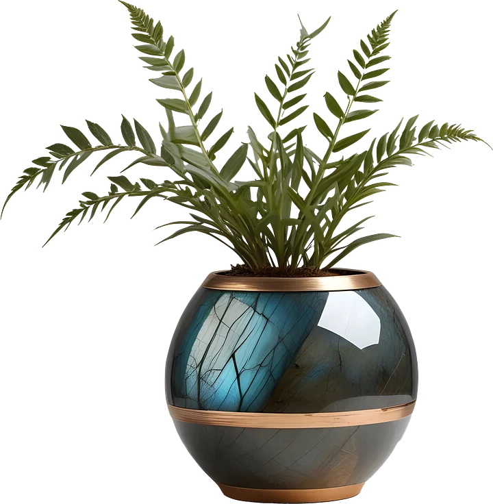 Stellar Luxe – Azure Glow Vase PNG product image (1)