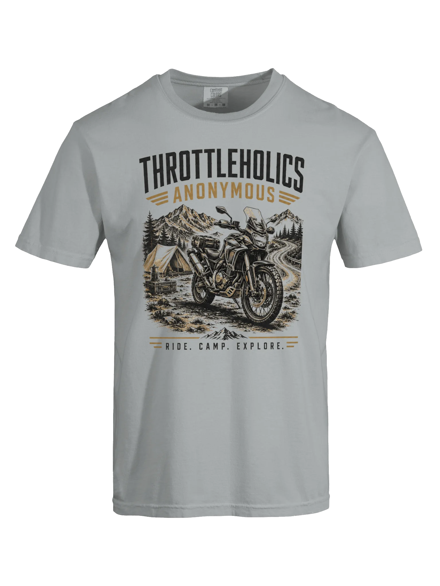 Ride. Camp. Explore. | ADV & Motorcycle Camping Tee product image (5)