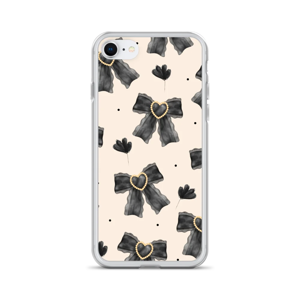 Watercolor Beaded-Heart Bow Clear iPhone Case product image (28)