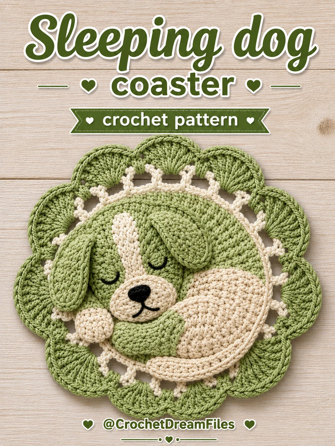 Sleeping Dog Crochet Coaster Pattern product image (4)