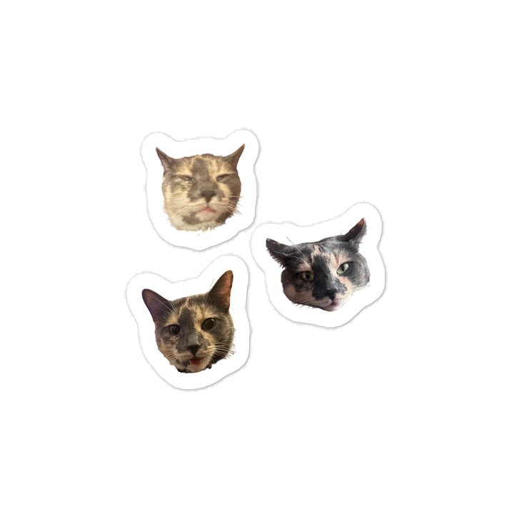 Kitty Face Stickers (Set of 3) product image (1)