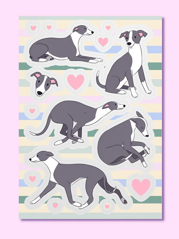 Whippet Love Sticker Sheet product image (1)