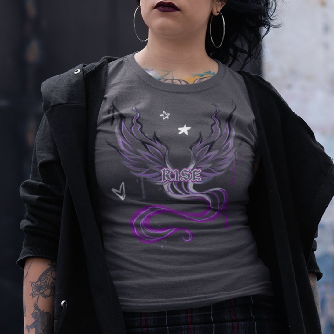RISE Collection: Subtle Asexual Pride Phoenix Tee product image (1)