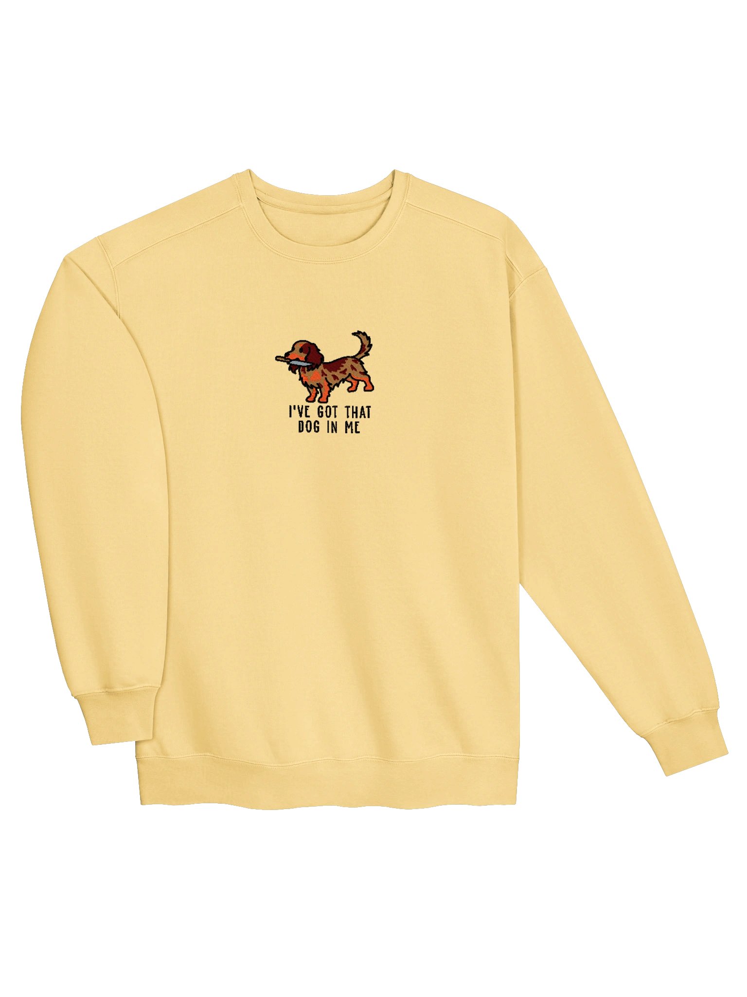 I've Got That Dog In Me Funny Chibi-Style Embroidered Premium Sweatshirt for Longhaired Dachshund(Red Dapple) Owners product image (43)