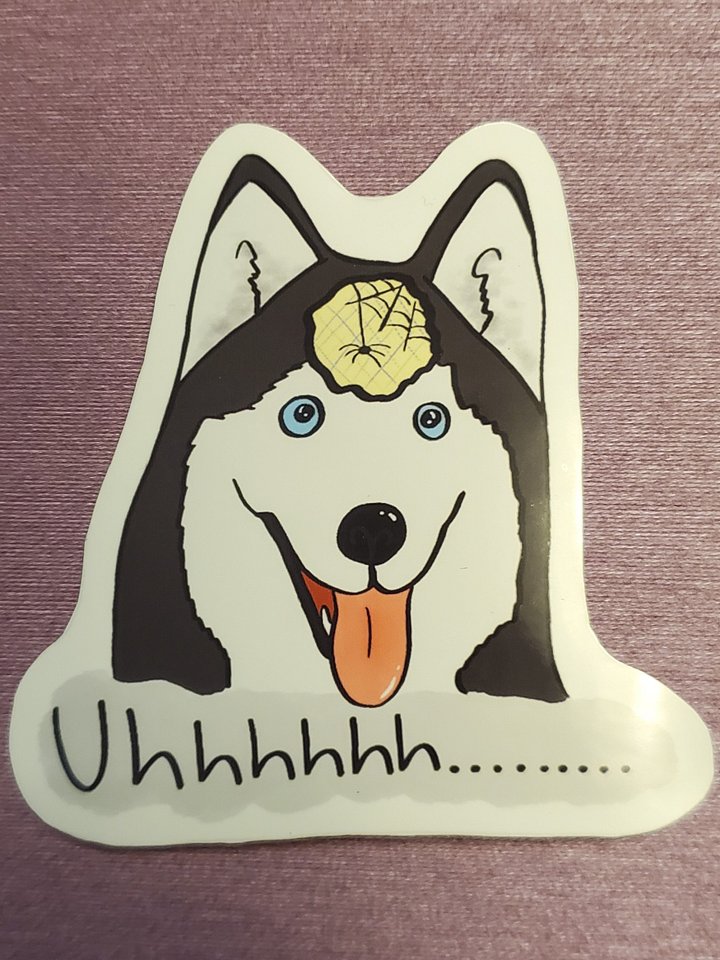 Empty-Headed Husky Hand Cut Vinyl Sticker product image (1)