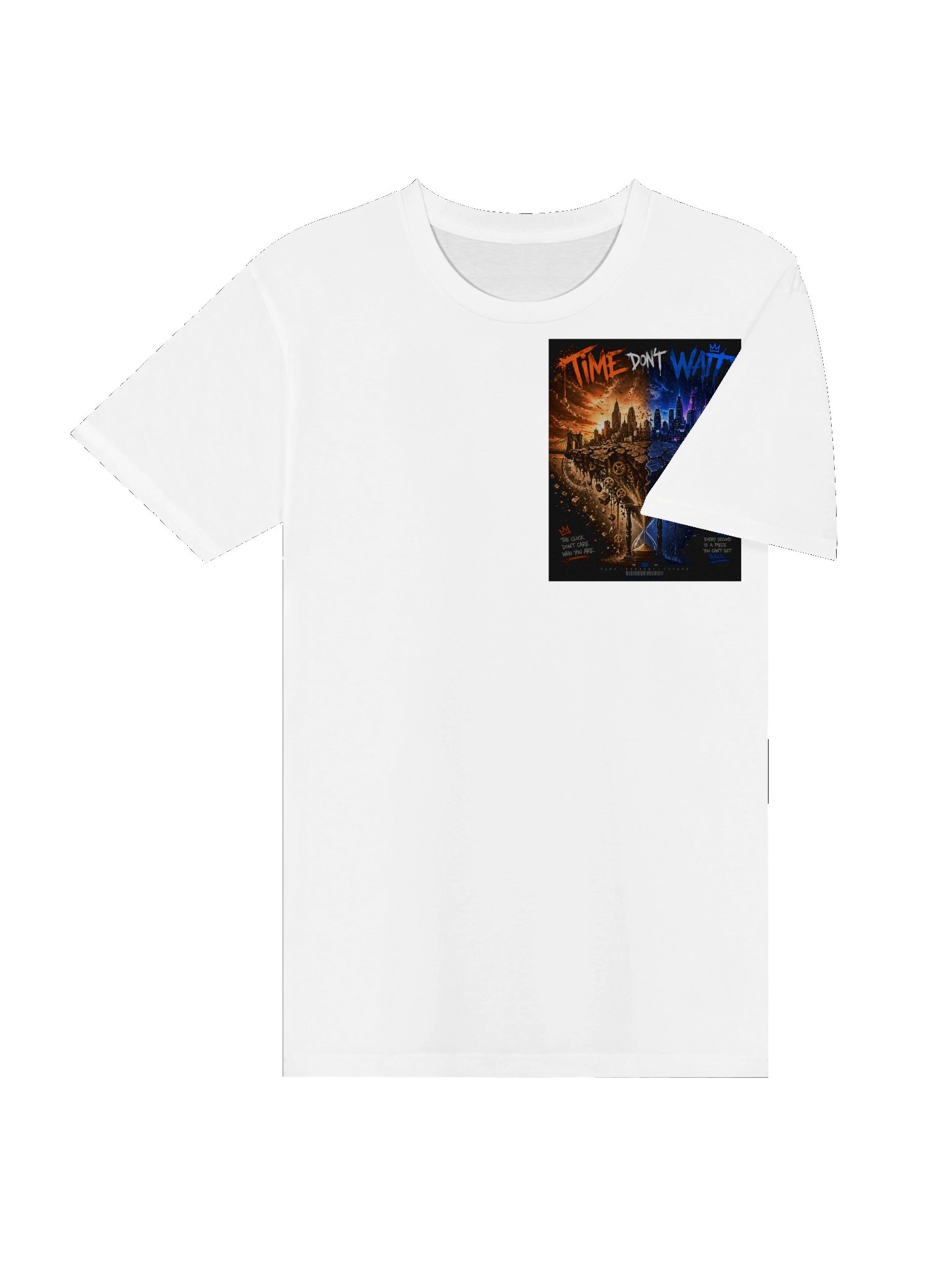 TIME DON'T WAIT — Split‑City Hourglass Tee product image (4)