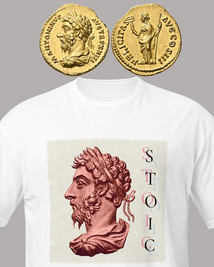 Marcus Aurelius Roman Emperor Stoic Philosopher Art 168 AD, White T-Shirt product image (2)