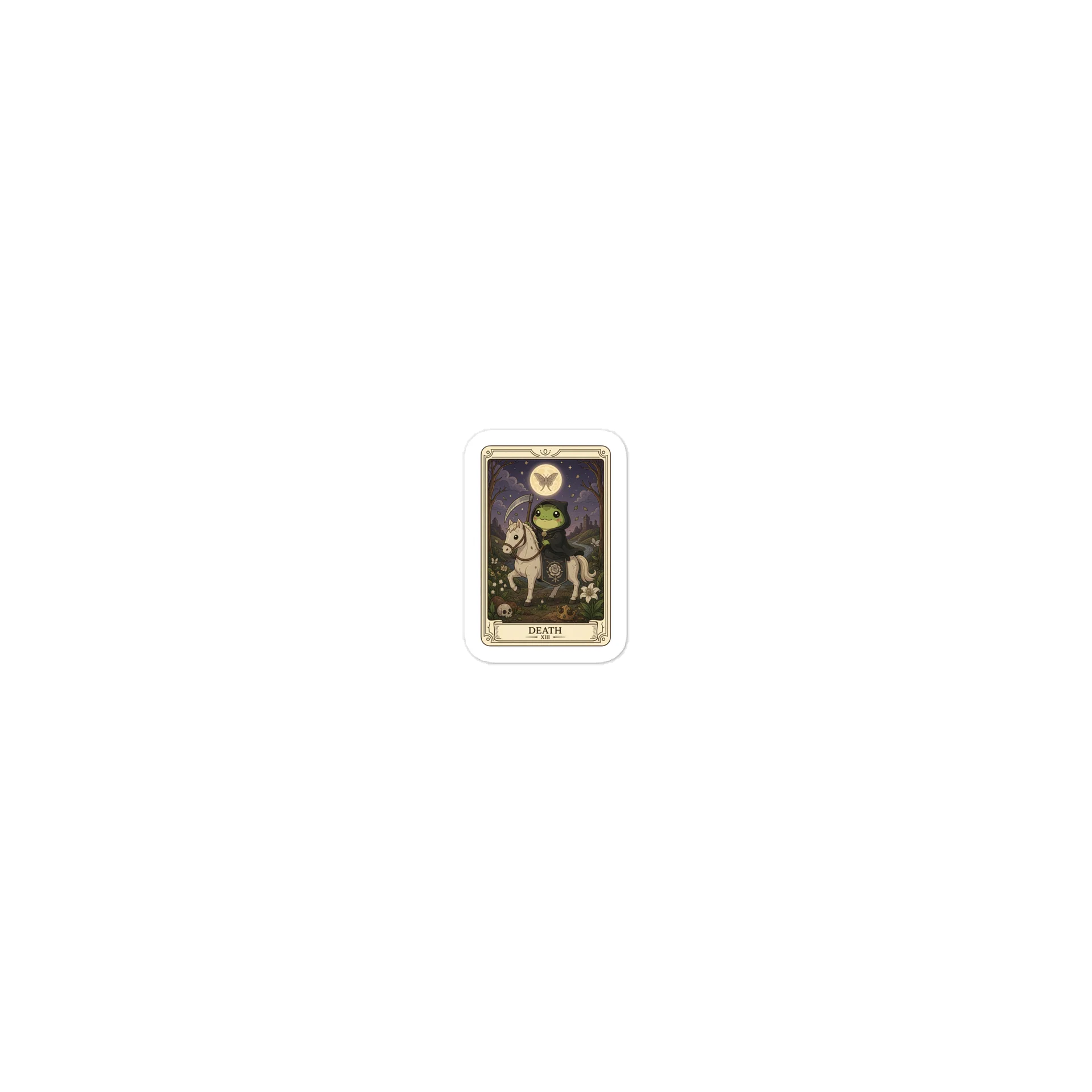 Premium Frog Tarot Card Cutout-style Sticker | Features Iconic "Death" Artwork from the Tarotoads! Collection by Everbright Studio product image (2)