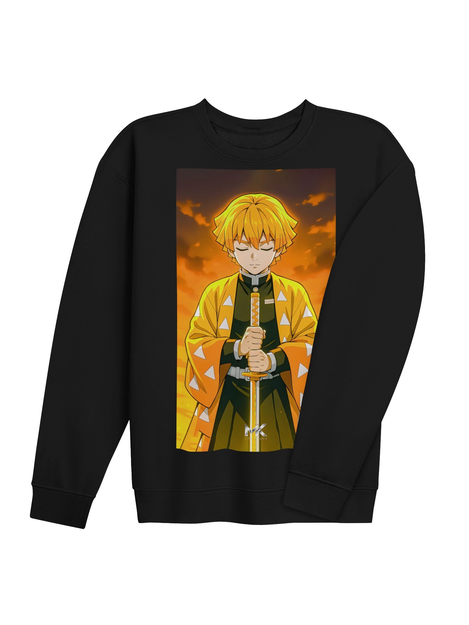 Fiery Anime Sword Pose Crewneck product image (4)
