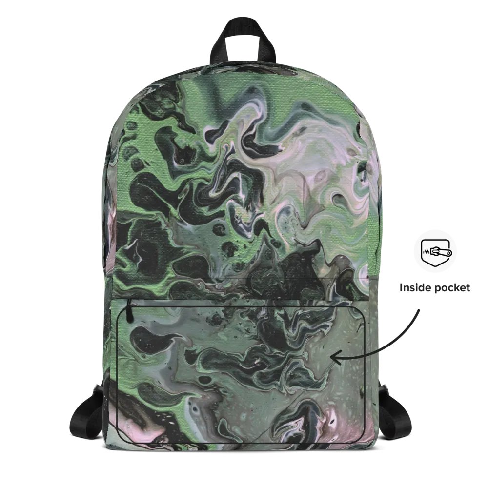 Metallic Green Fluid Acrylic Backpack product image (11)
