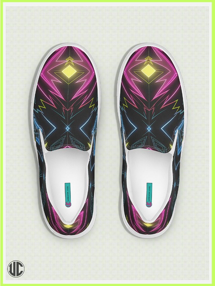 UnkoCon – Neon Kaleidoscope Women’s Slip-On Shoes product image (1)