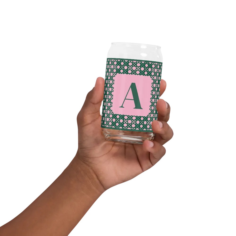 Verdant Garden Monogram A Can-Shaped Glass product image (10)