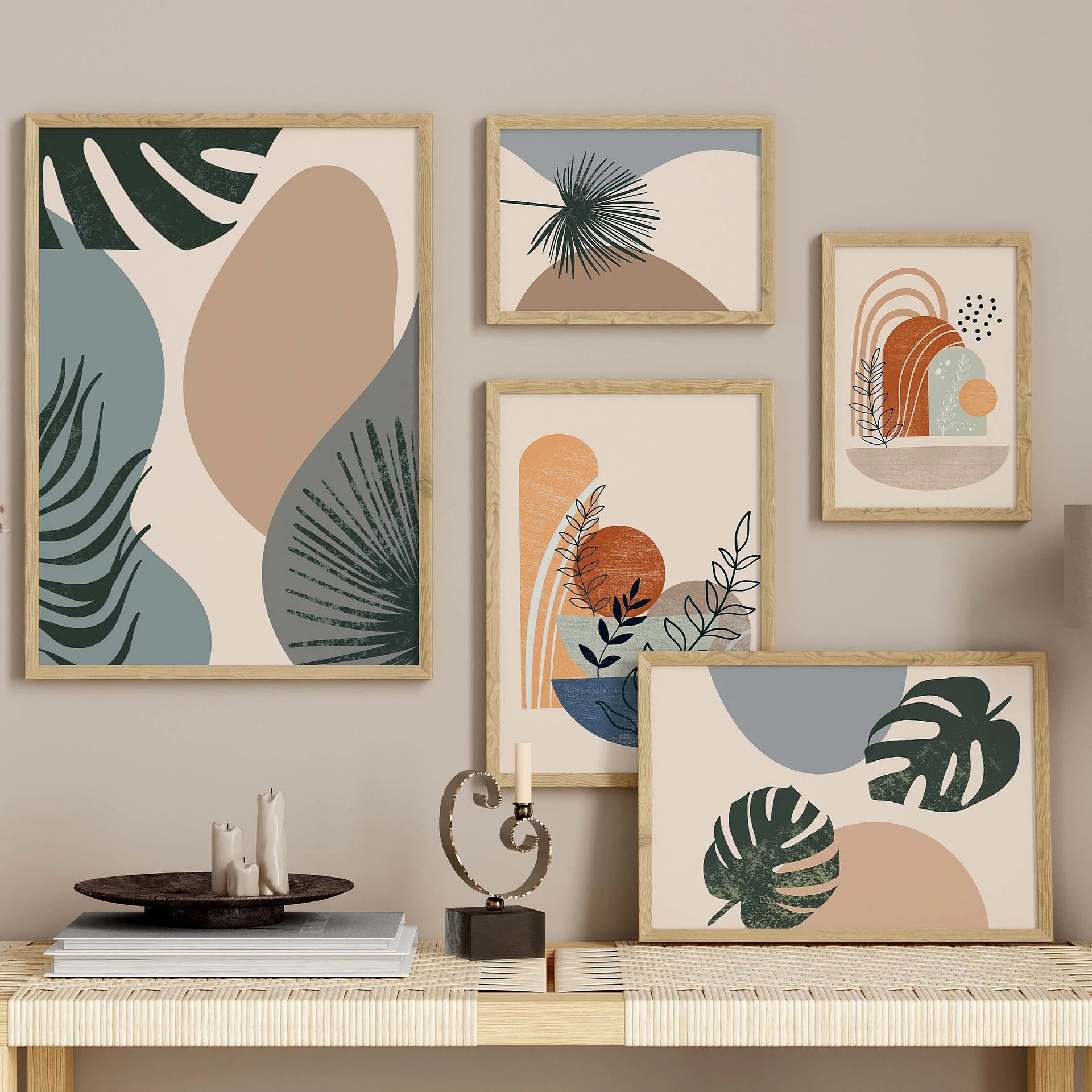 Boho Wall Art Bundle, Mid Century Art Prints, Set of 12 product image (5)