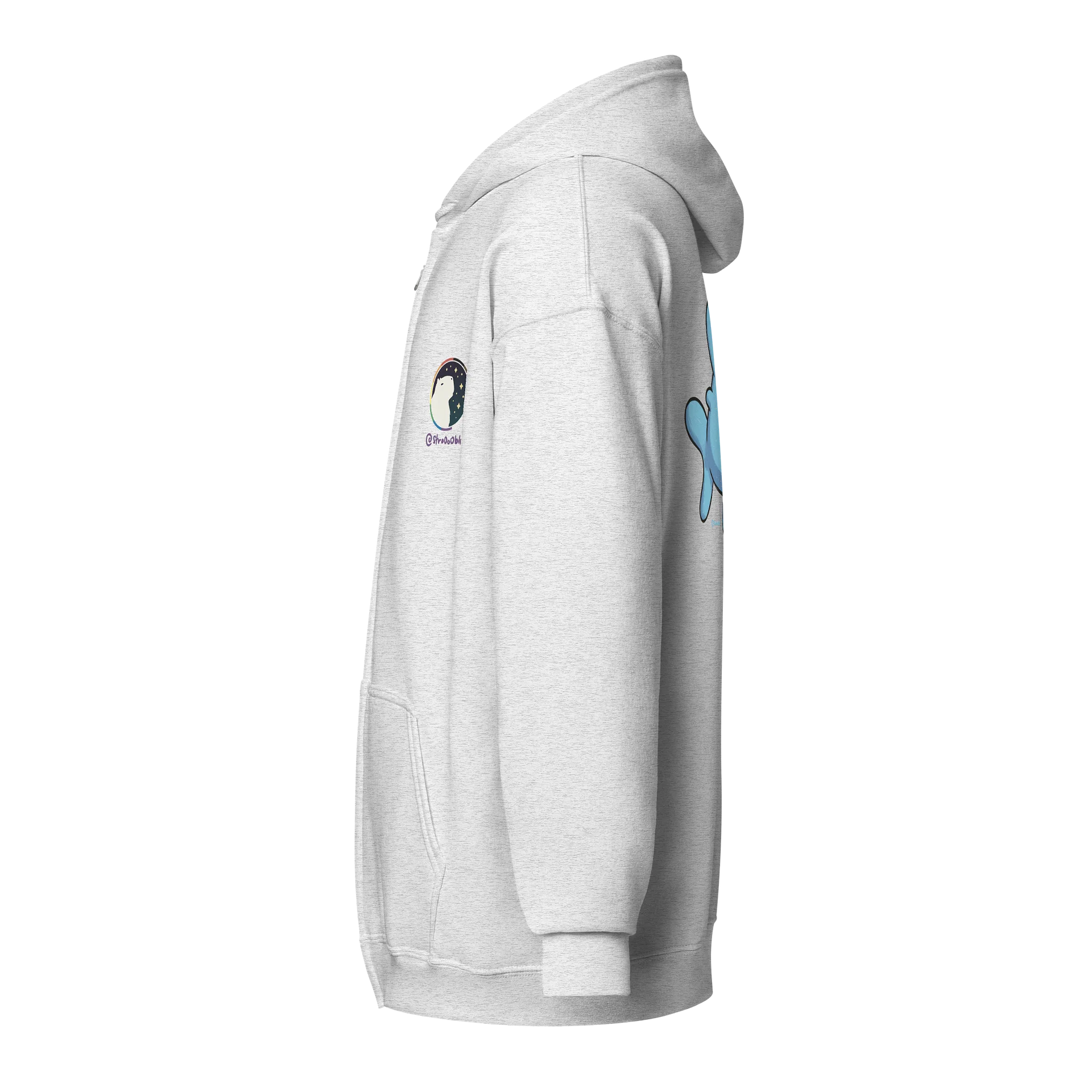zipped hoodie : blåhaj product image (3)