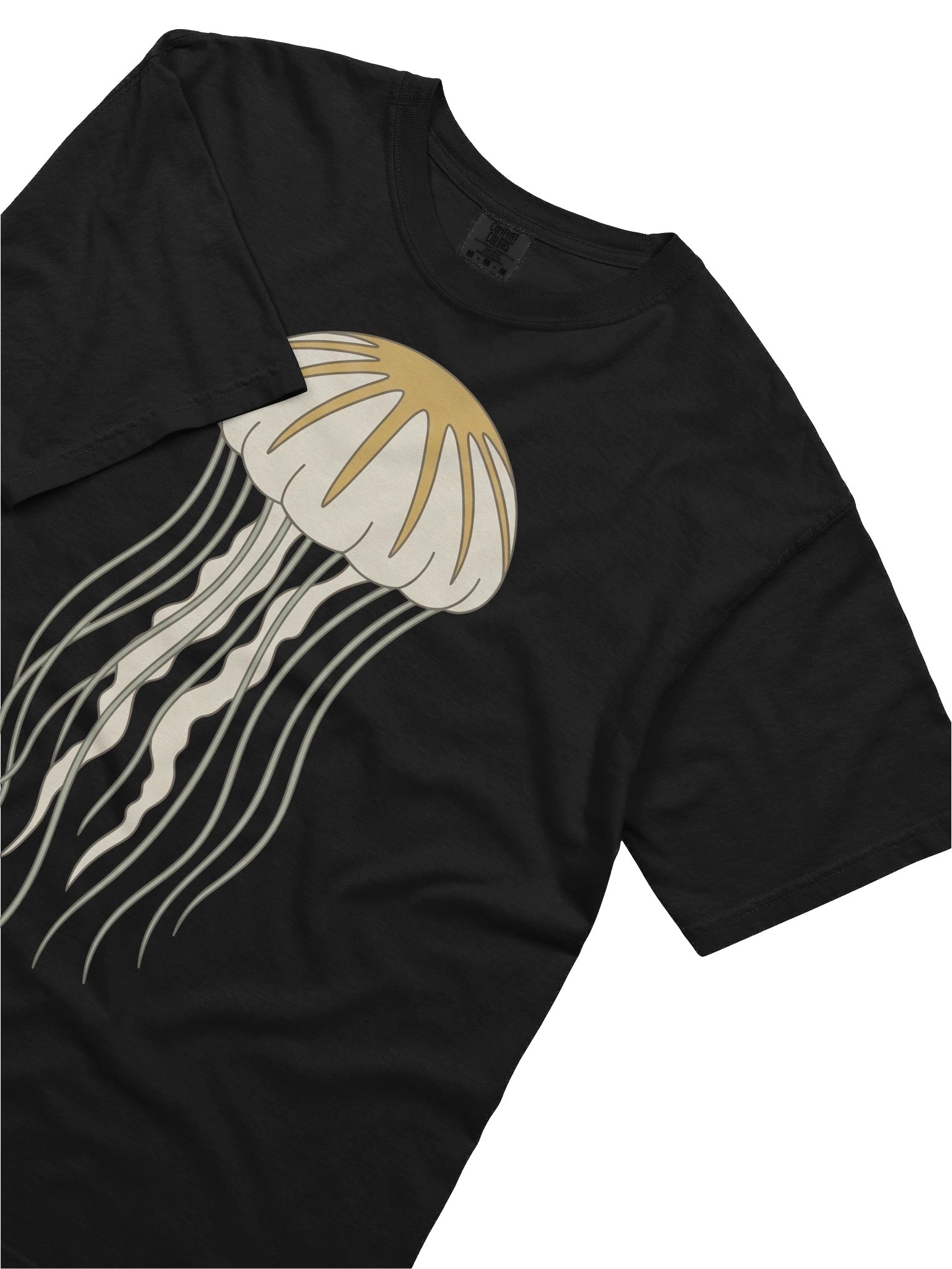 Golden Jellyfish Tee | Ocean Animal Illustration Art product image (3)