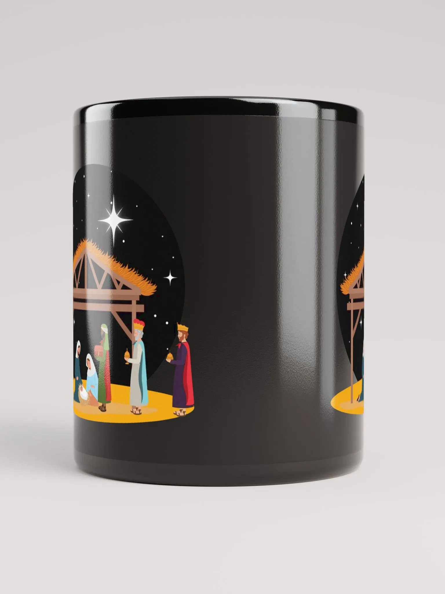 Christmas Holiday Manger Nativity Scene - Black Mug product image (9)