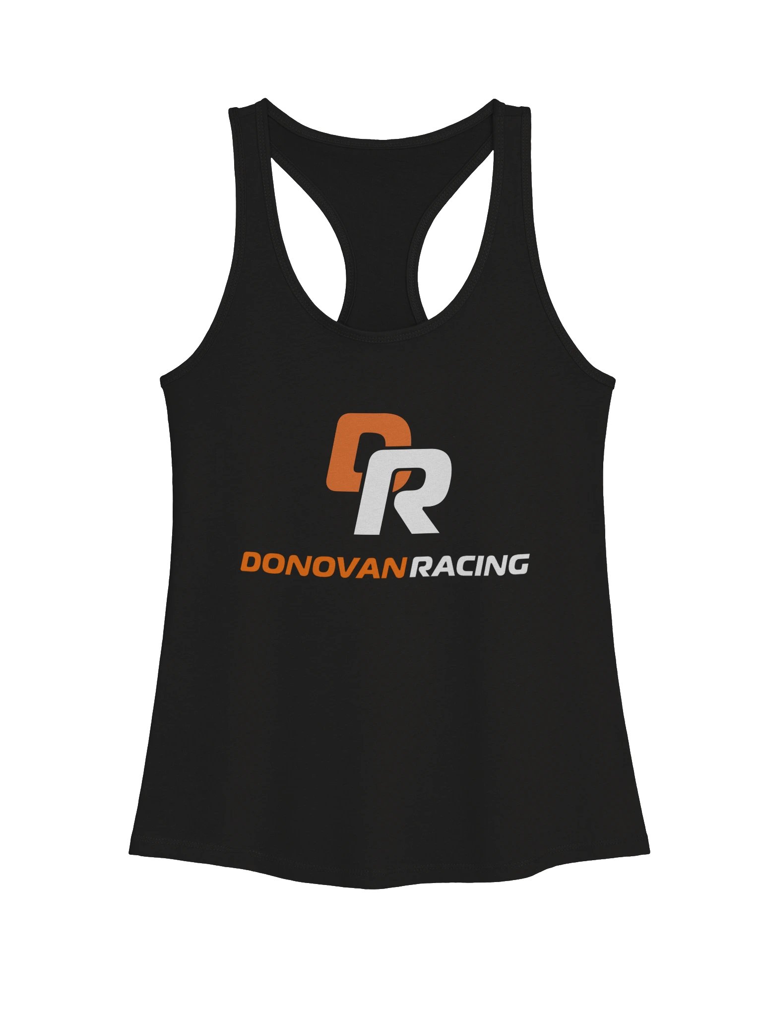 Donovan Racing Women's Racerback Tank | Orange and White Lockup product image (1)