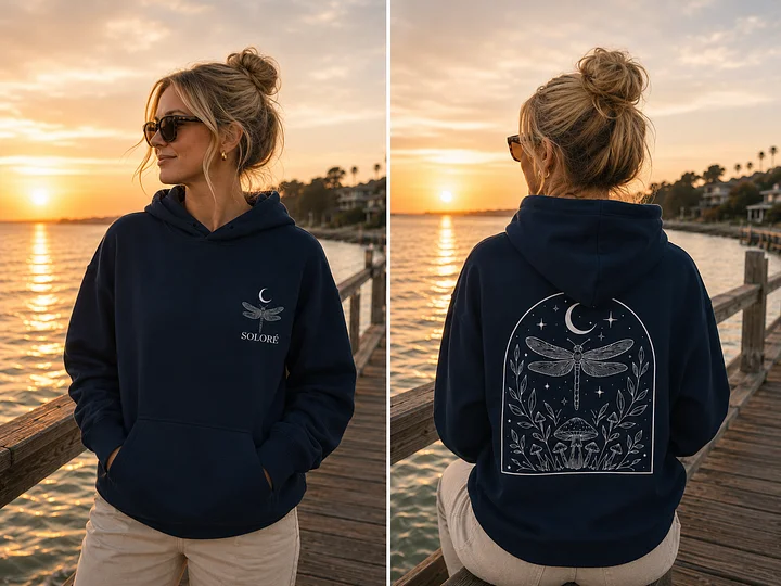 Midnight Botanica - Dragonfly Hoodie