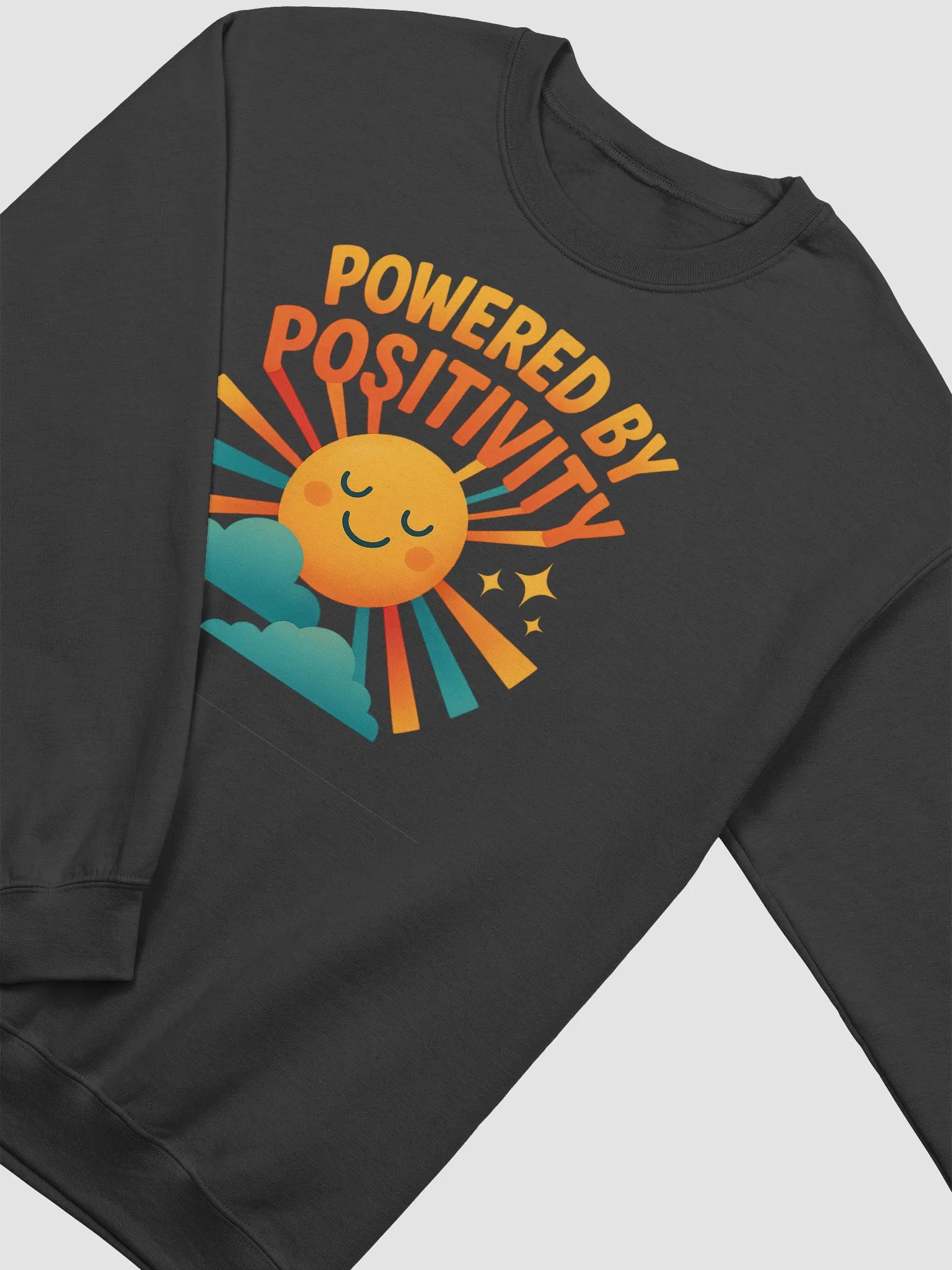Powered by Positivity – Retro Rainbow Sun Crewneck product image (23)