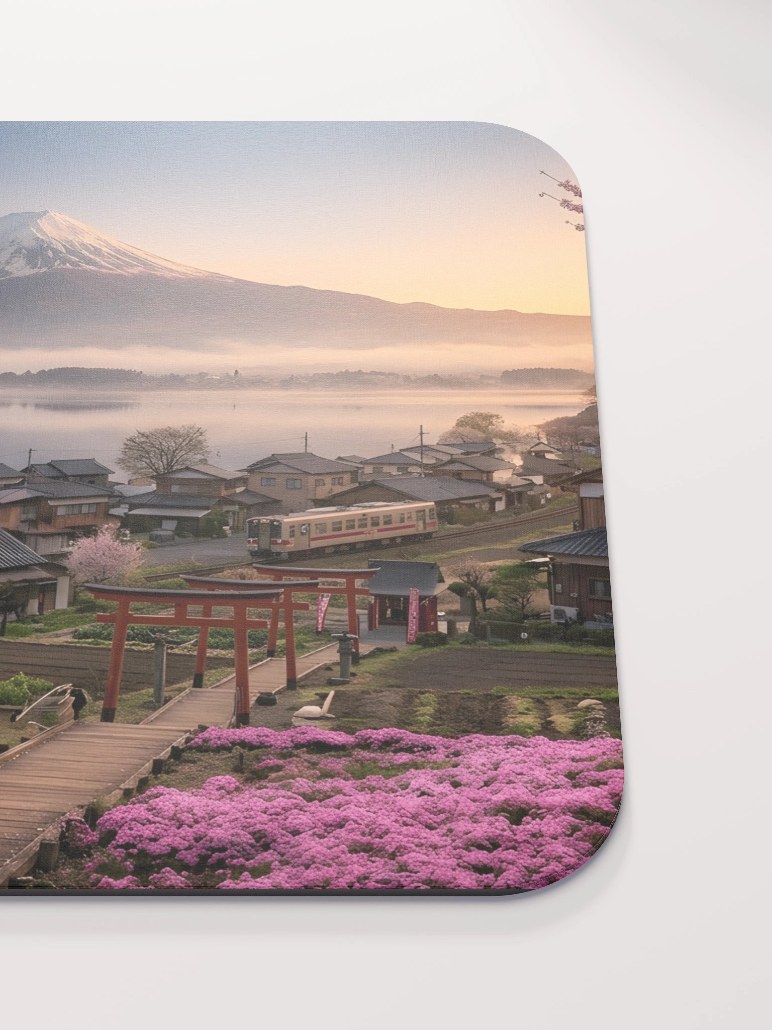 Mount Fuji Village Pink Moss Classic Mouse Pad product image (5)