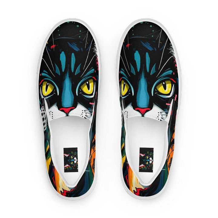 Men's mysterious feline slip on canvas shoes product image (1)