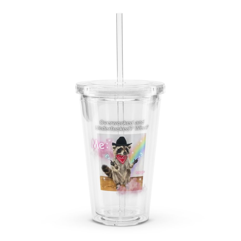 Overworked and... - Raccoon Tumbler product image (2)