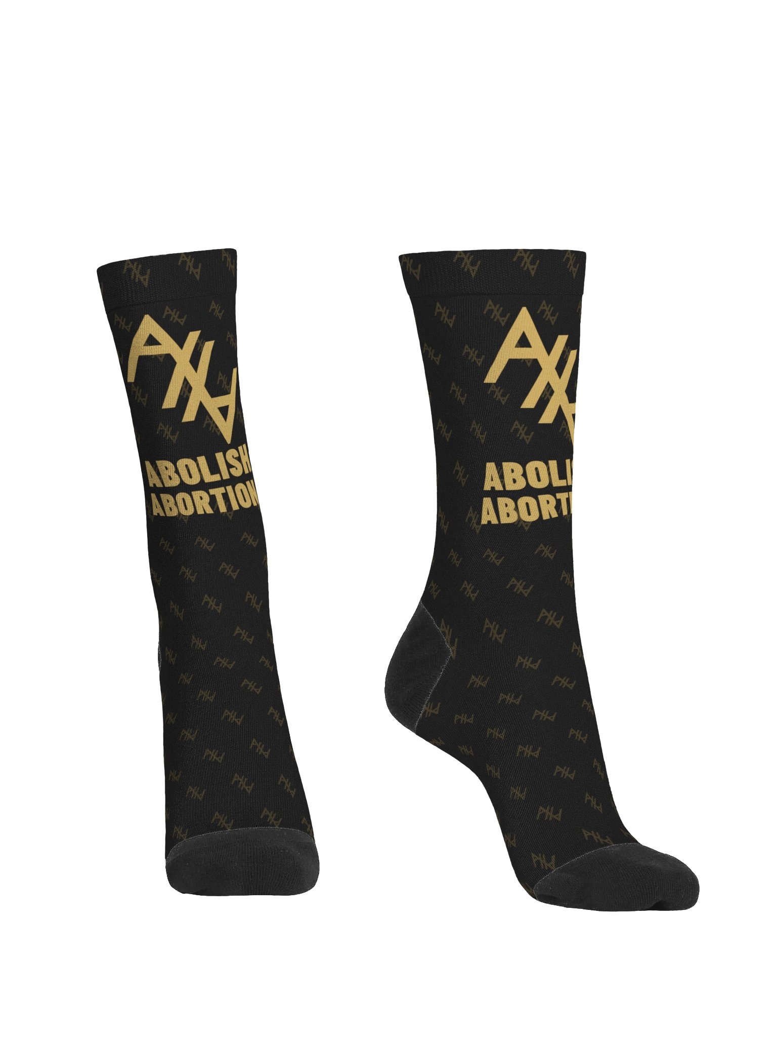 Abolish Abortion Crew Socks - Black & Gold product image (2)