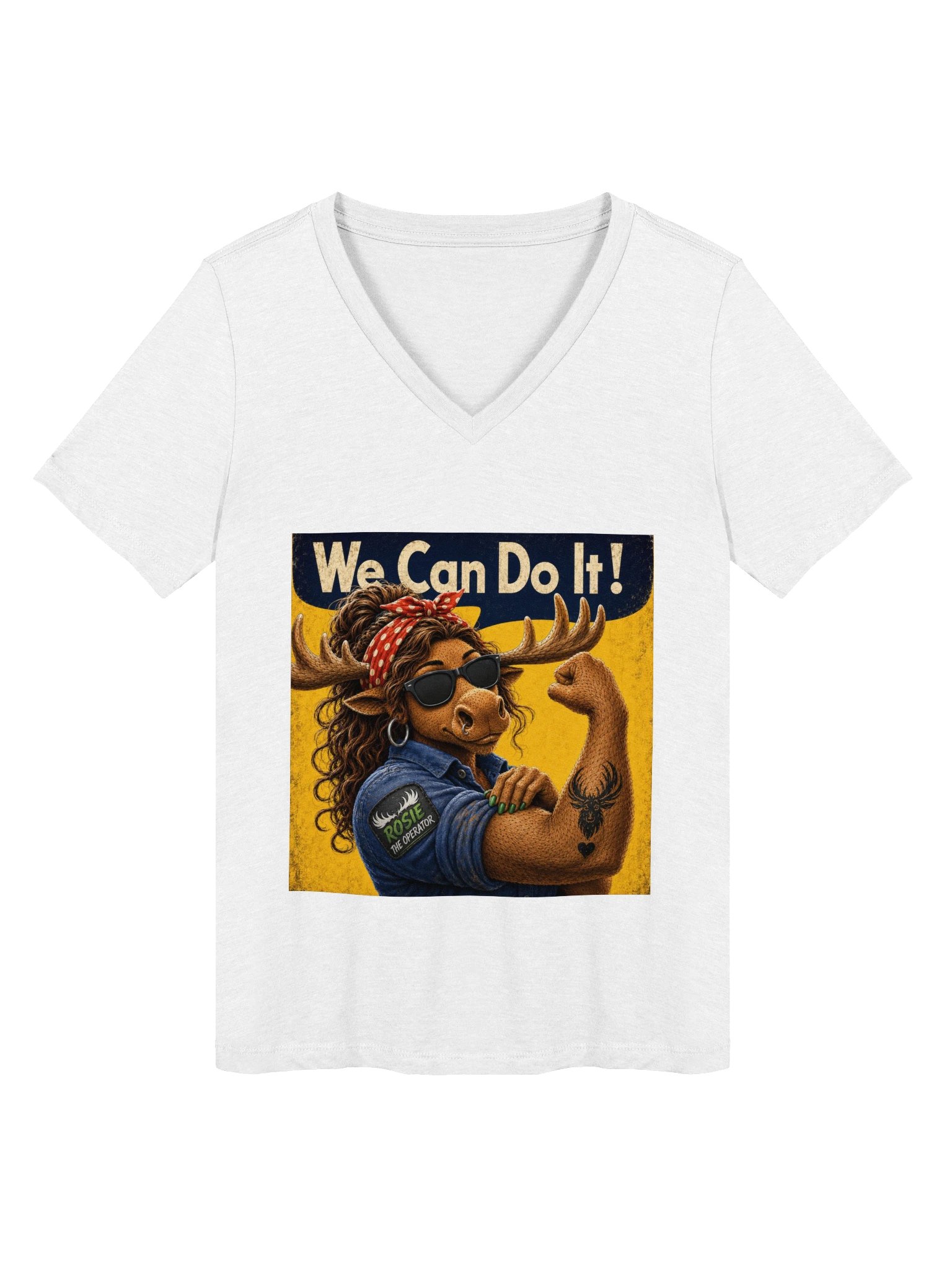 Moose Women's Relaxed V-Neck Tee - Rosie the Operator product image (1)