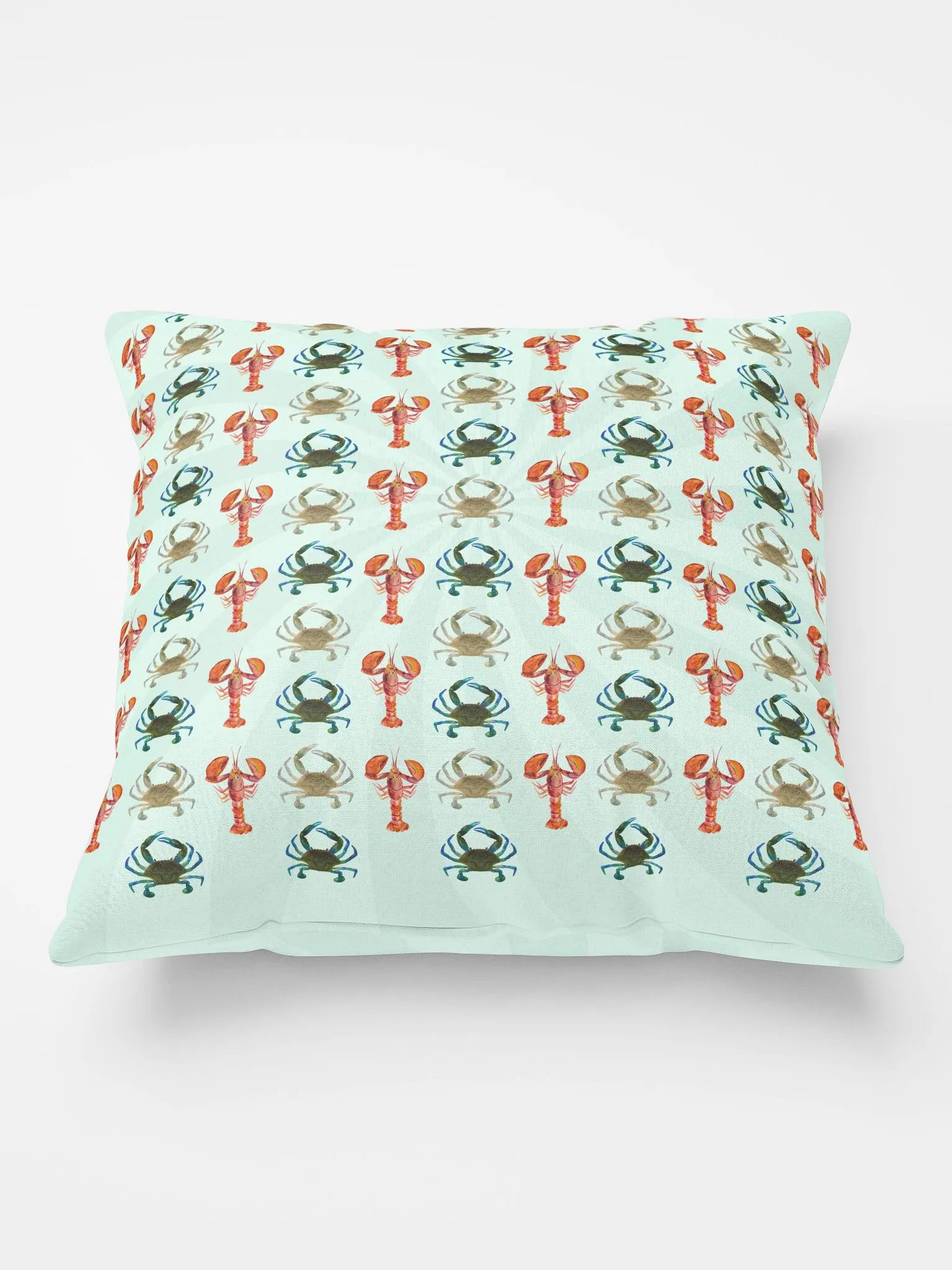 Copy of Crab and Lobster Pale Mint Green Pillow product image (2)