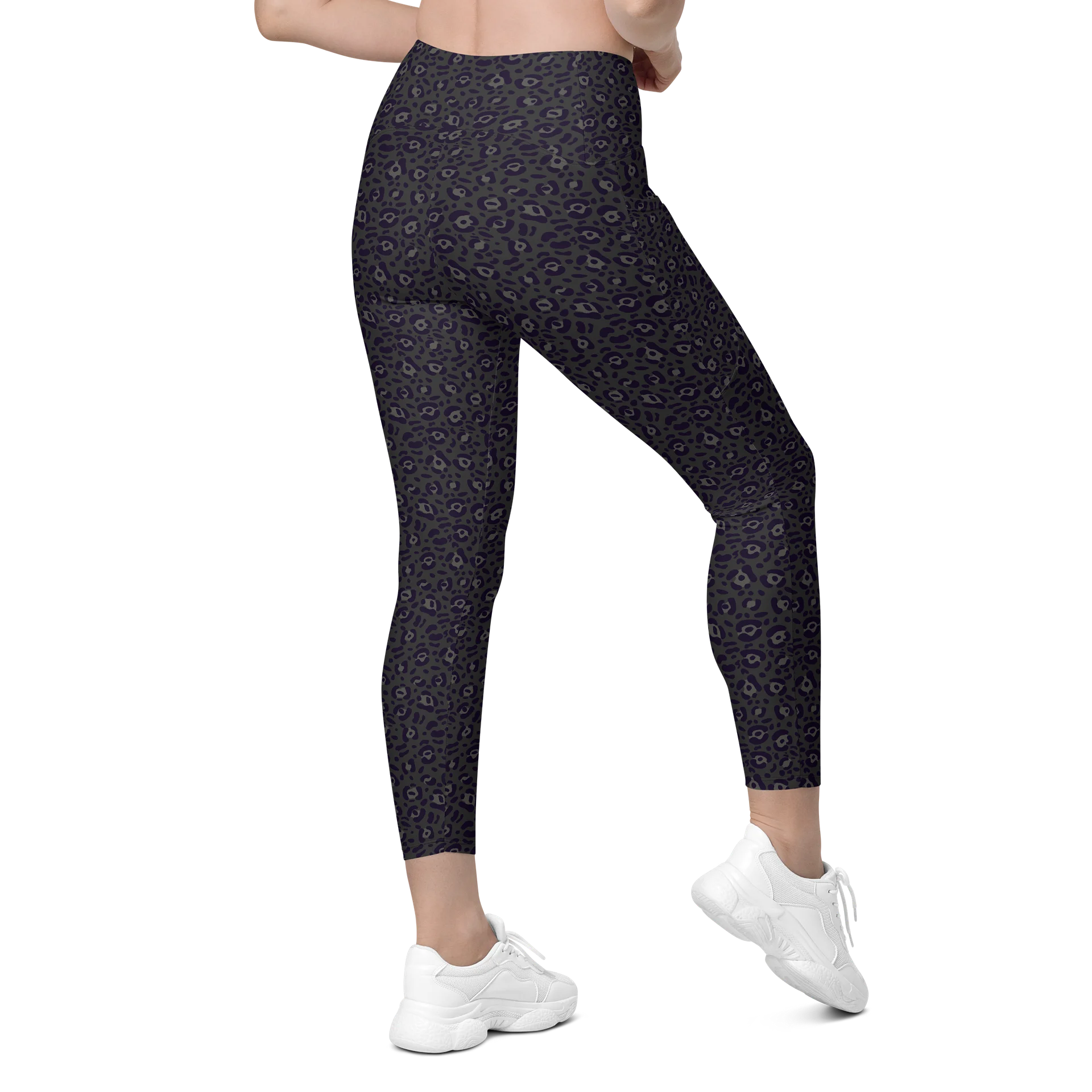 Leopard Print Crossover Leggings with Pockets product image (8)