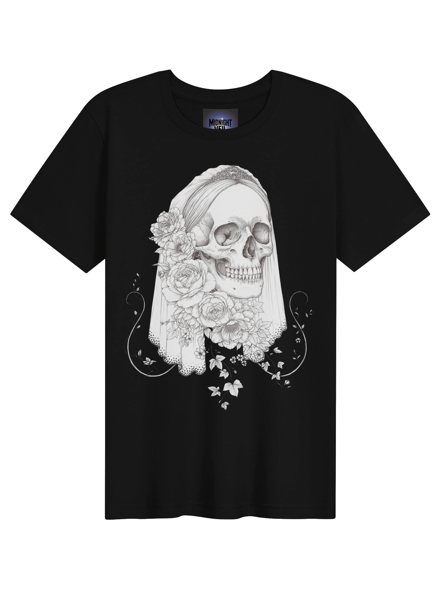 Midnight Veil Bridal Skull T-Shirt product image (6)