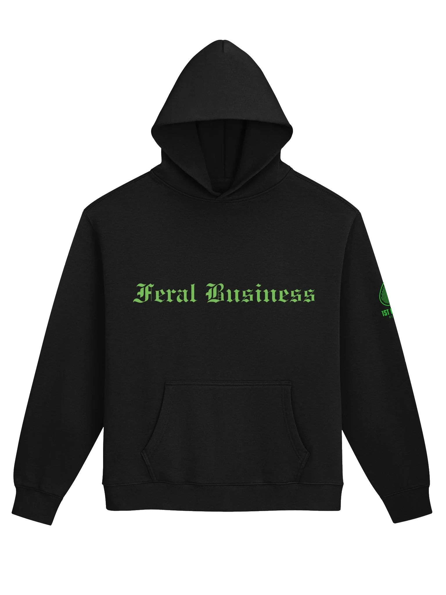Feral Business - Old English Absinthe Unisex Hoodie — view 2