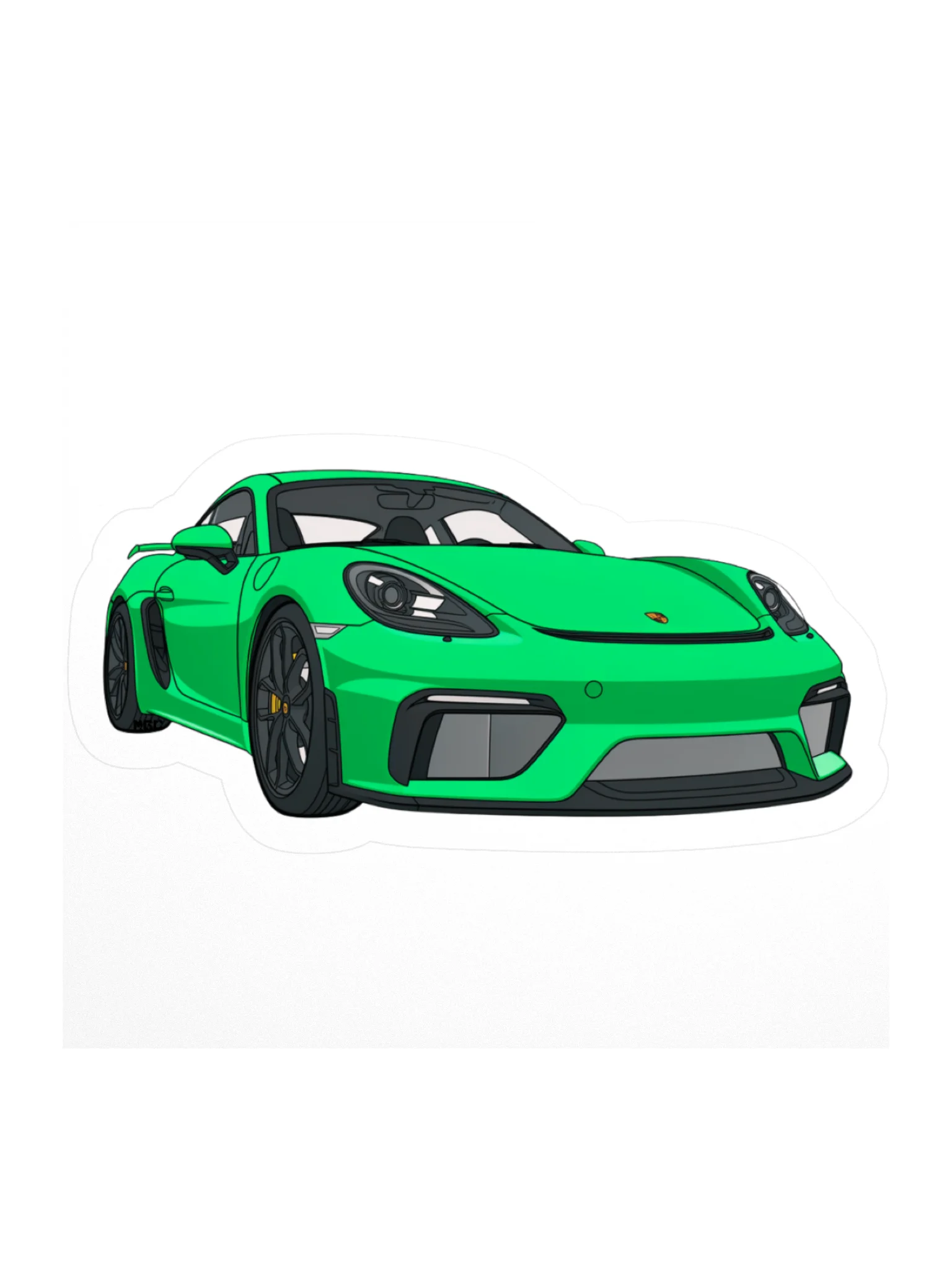 Python Green Porsche GT4 Sticker (Retro, Sketch, Silhouette) product image (1)