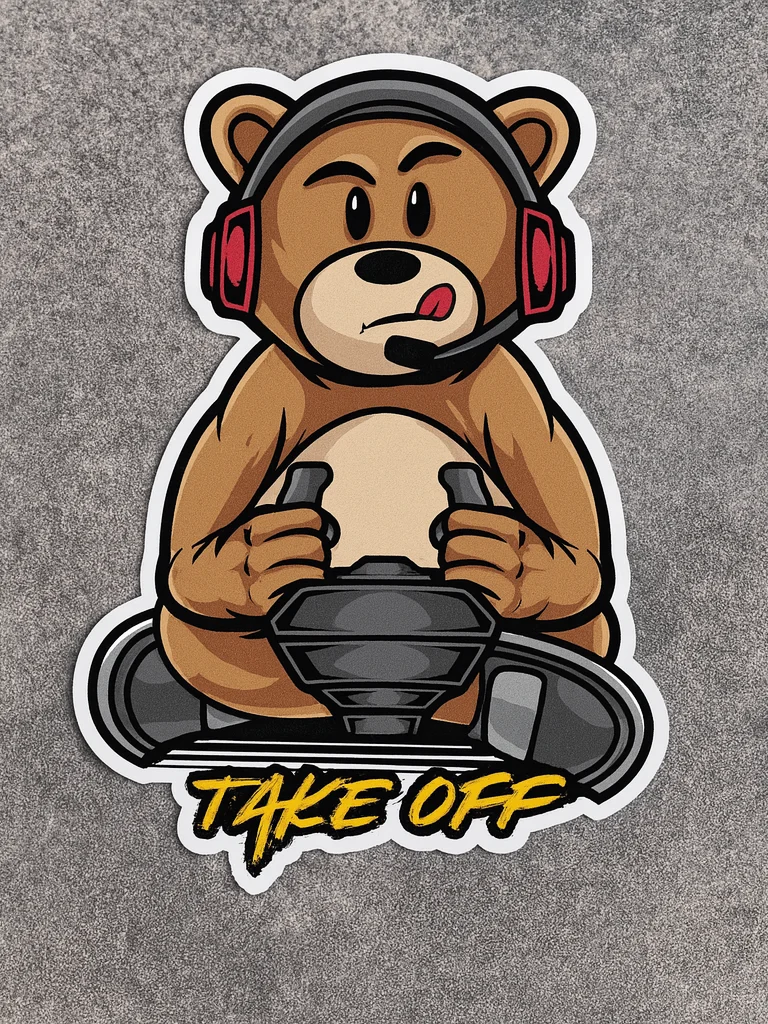 Takeoff Bear Sticker product image (1)