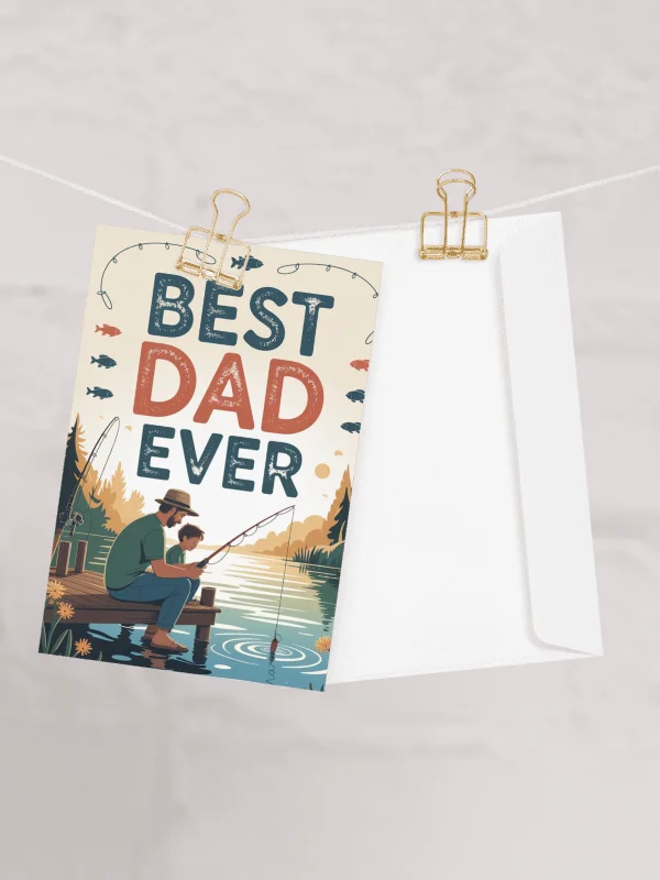 Best Dad Ever Father's Day Greeting Card - Exclusive Fishing Design product image (1)