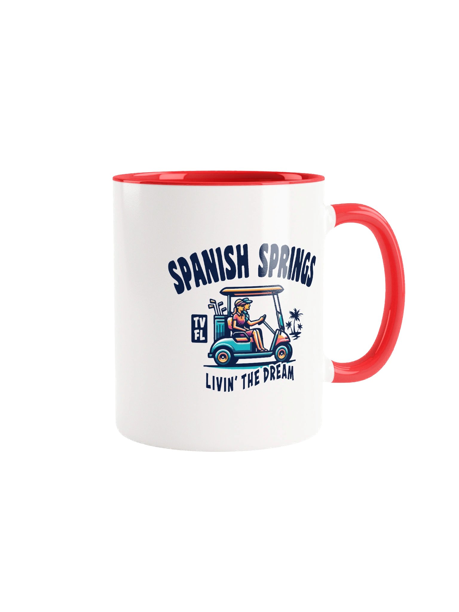 Spanish Springs TV Florida USA Fun Golf Cart Design Coffee Mug product image (1)