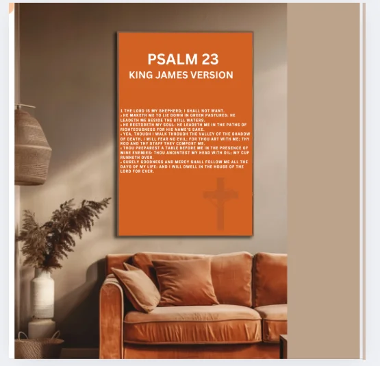 Psalm 23 Boho Christian Wall Art, Scripture Wall Decor, Faith Inspired Art, Christian Home Decor, Religious Prints, Living Room Art product image (2)