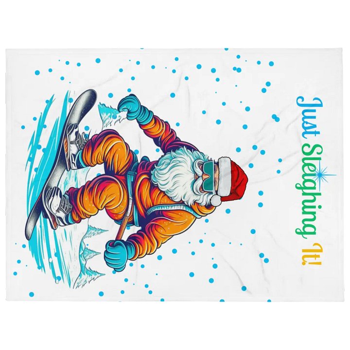 Santa Claus Snowboarding Blanket product image (1)