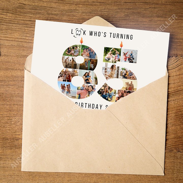 85th Birthday Number Photo Card Canva Template product image (2)