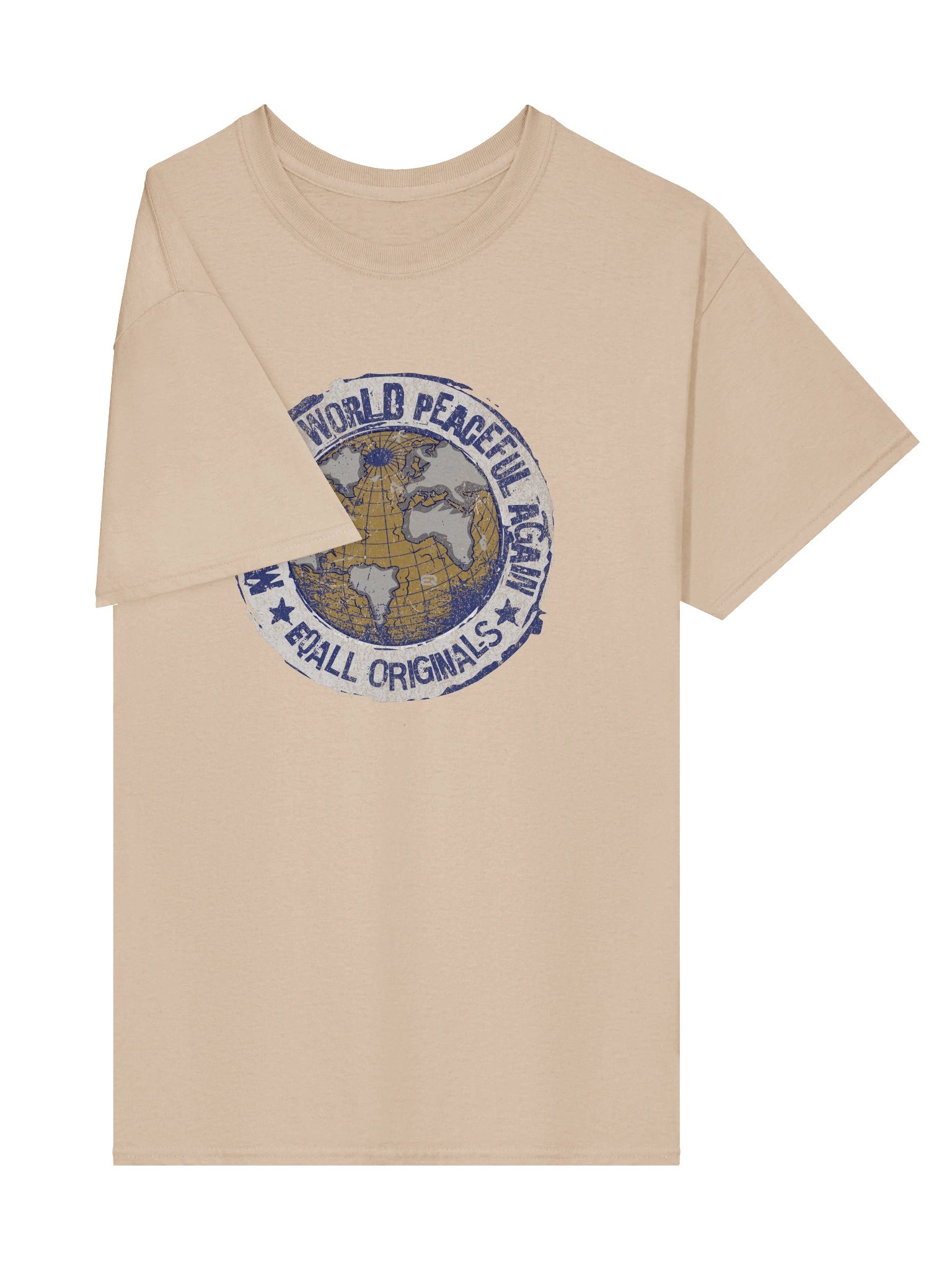 World Peace_EQALL® Originals Unisex Gildan Tee_Grey / Mustard / Blue product image (17)