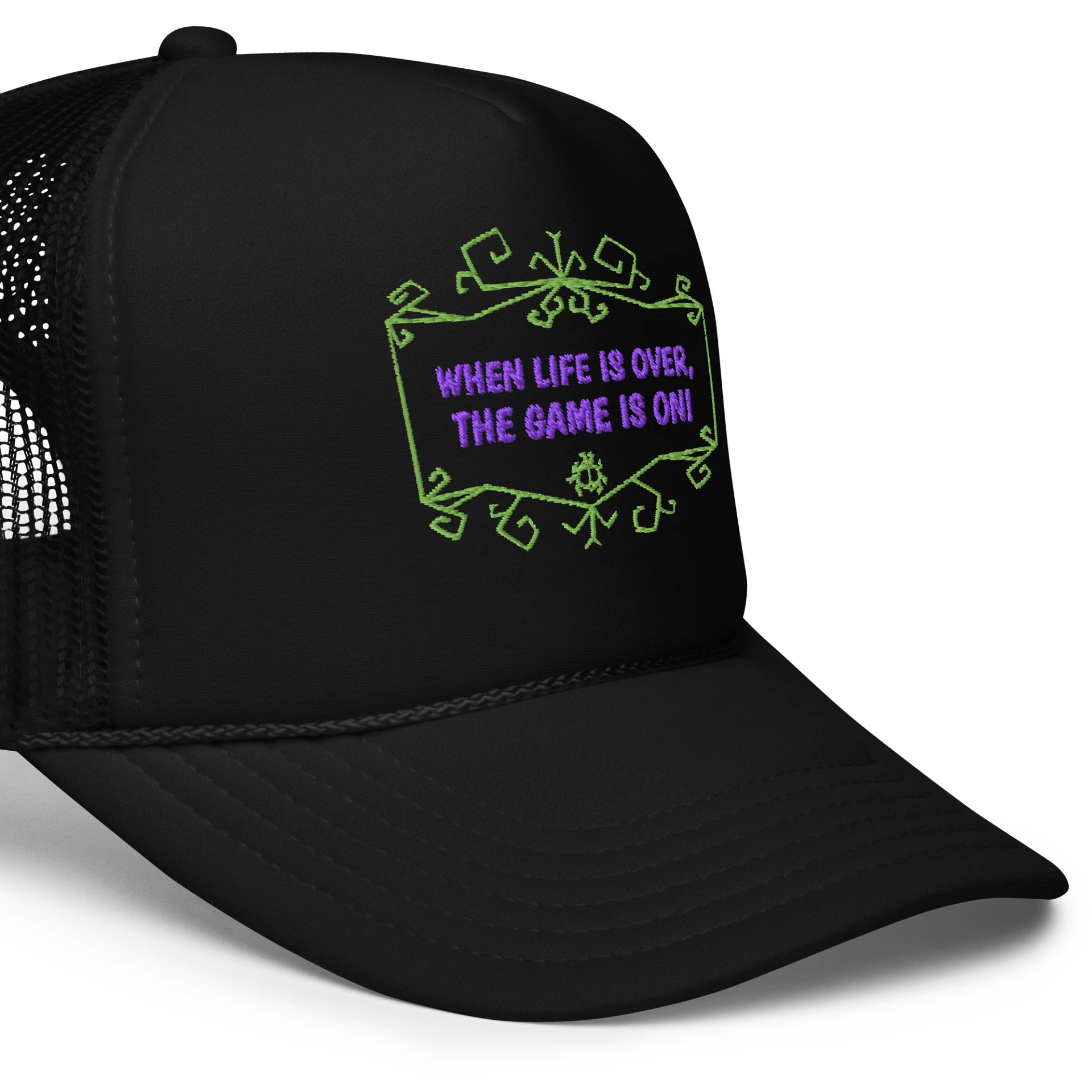 [UM Designs] When Life Is Over, The Game Is On - Black Trucker Hat product image (5)