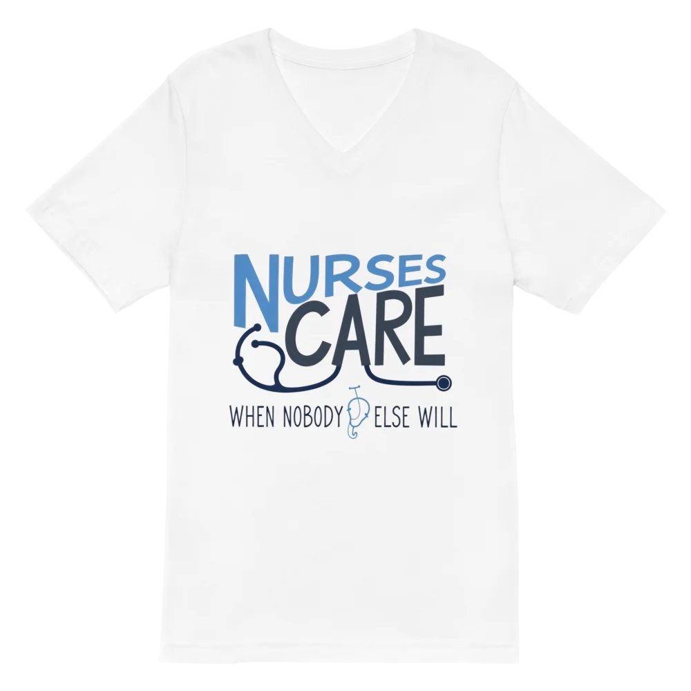 Nurses Care Stethoscope V-Neck Tee product image (2)