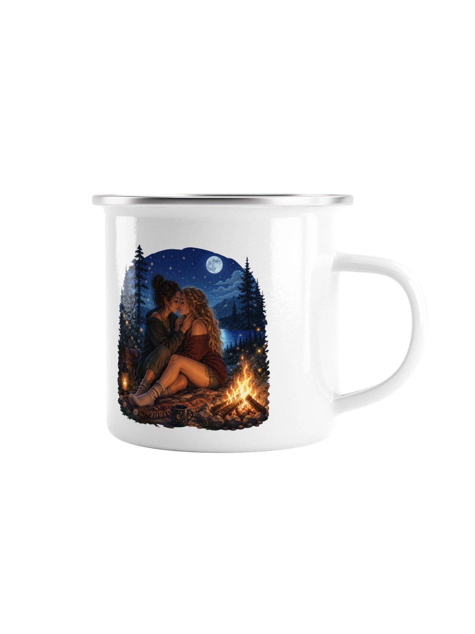 Sapphic Campfire Enamel Mug product image (1)