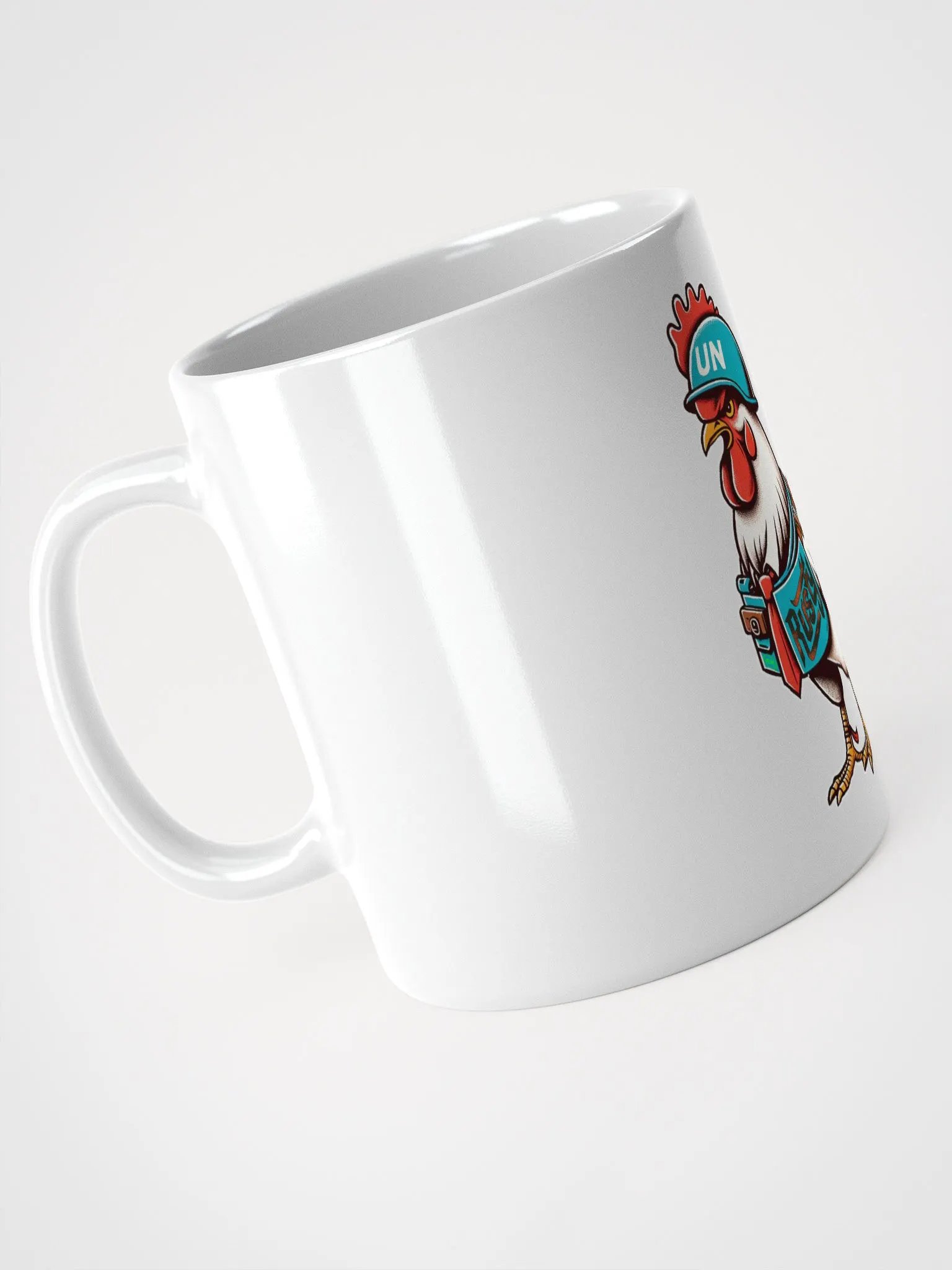 Rusty Rooster Coffee Mug in White (Cigar-Free Edition product image (4)