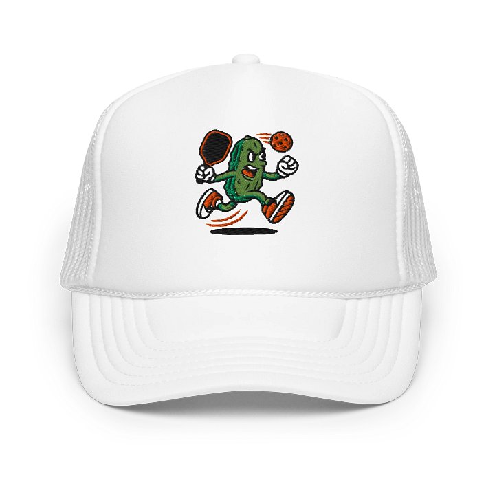 Pickleball Power Pickle Hat – Funny Unisex Adjustable Cap with Animated Pickle Design product image (1)