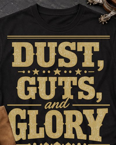 Dust, Guts & Glory. 🤠⭐

For the ones who show up, give everything, and ride until the job is done.

This tee doesn't just say...