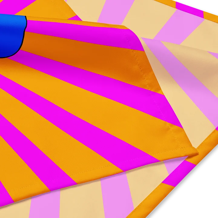 420 Cannabis Circus Stripes Bandana, Stoner Sideshow Summertime Accessory, Weird Weed Carnival Magenta Orange Blue Twisted Budz Ganja Art product image (3)