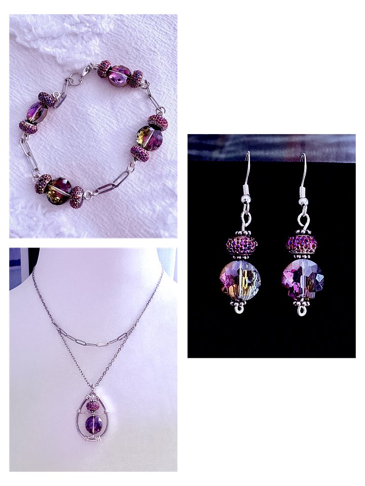 February | Amethyst-Esque Necklace, Bracelet and Earrings Set product image (1)