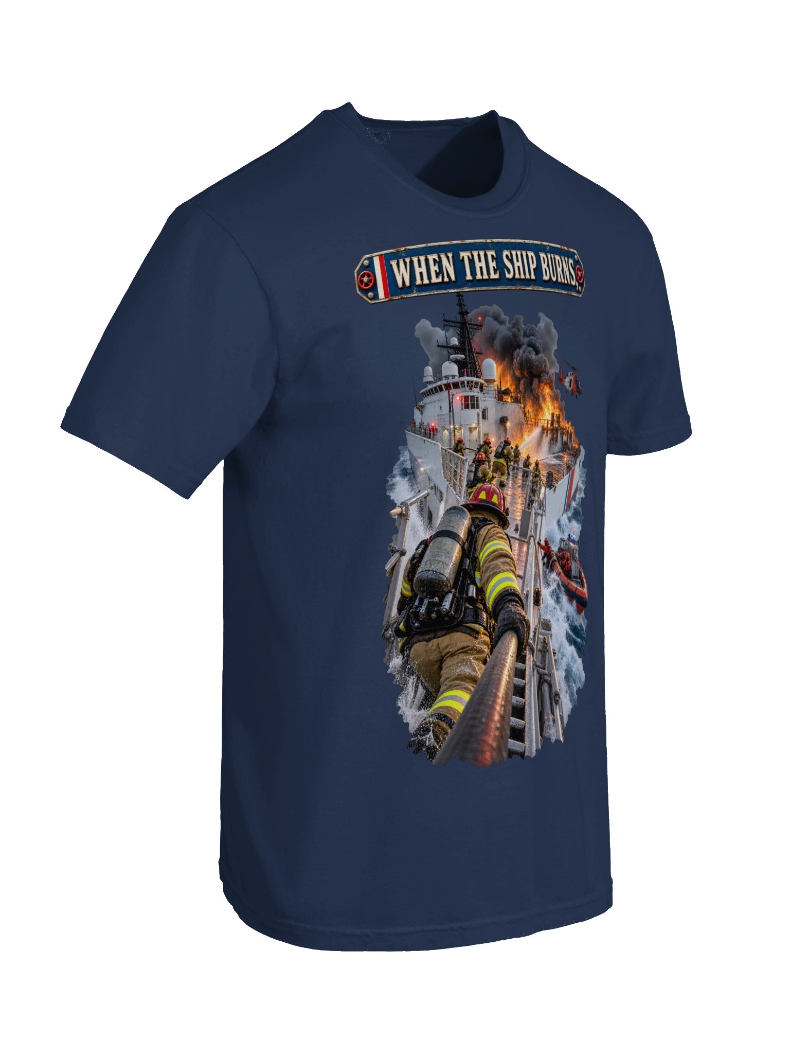 When the Ship Burns, Everyone Fights T-Shirt | FLAT OUT BROKEN™ product image (12)